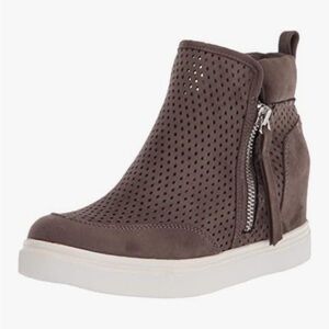 Steve Madden Olive Suede Perforated Ankle Booties